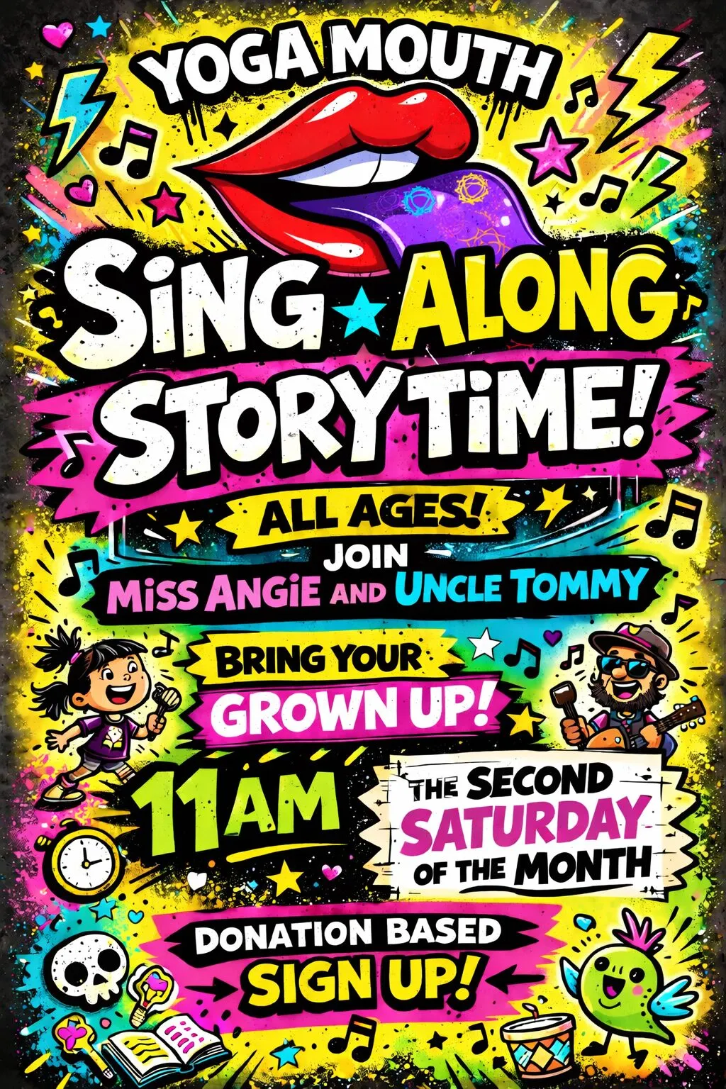 Event poster for Sing Along Story Time
